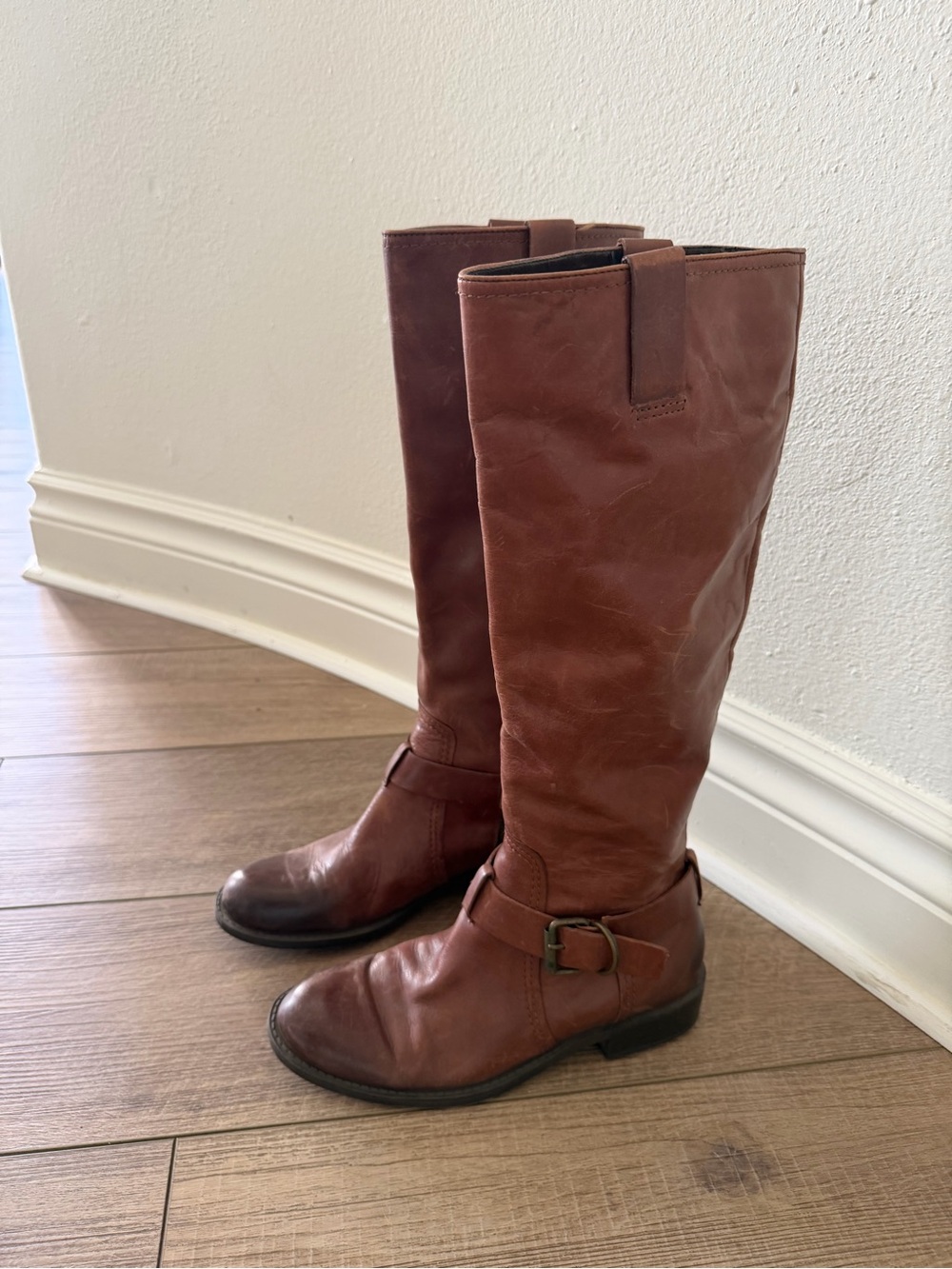 Vince Camuto Brown Leather Tall Riding Boots